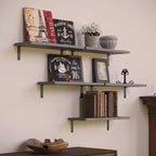 RICHER HOUSE Rustic Wood Bathroom Shelves Set of 5, Farmhouse Style Floating - Image 5