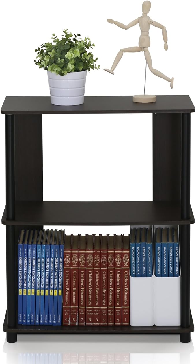 Furinno JAYA Simple Design 3-Tier Bookcase / Bookshelf / Display Rack, Plastic - Image 4