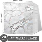 Vieshful 20pcs Peel and Stick Backsplash Tile，12"x12" Self Adhesive Marble Tile - Image 3