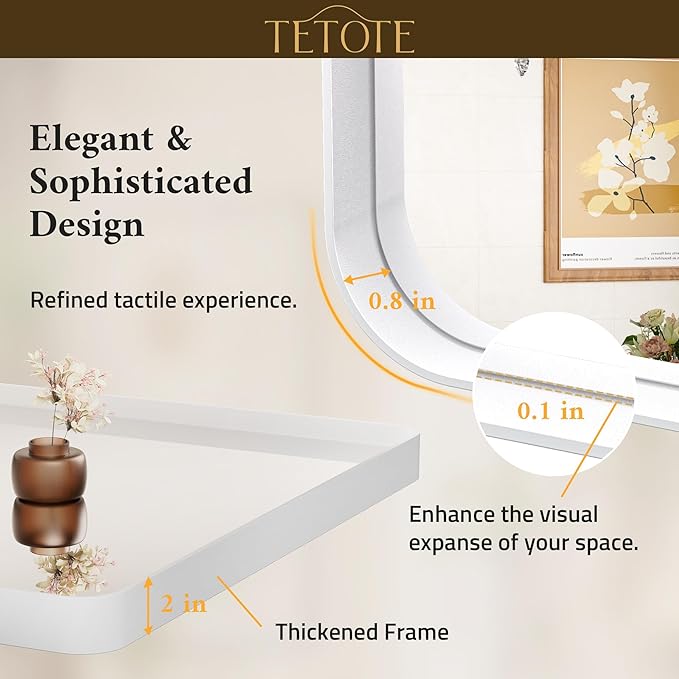 TETOTE 24 x 36 White Frame Mirror - Image 4