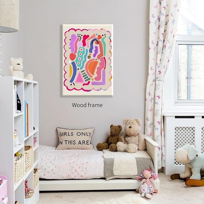 Funky Cute Kids Abstract Wall Art Trendy Bright Colorful Poster 24x36 inch - Image 4