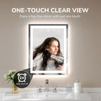 USHOWER LED Bathroom Mirror 20x28 Inch Tempered Glass - Image 2