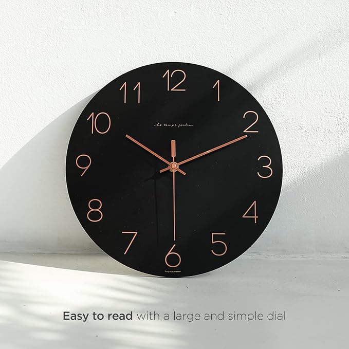 mooas Flatwood Black Wall Clock - Image 8