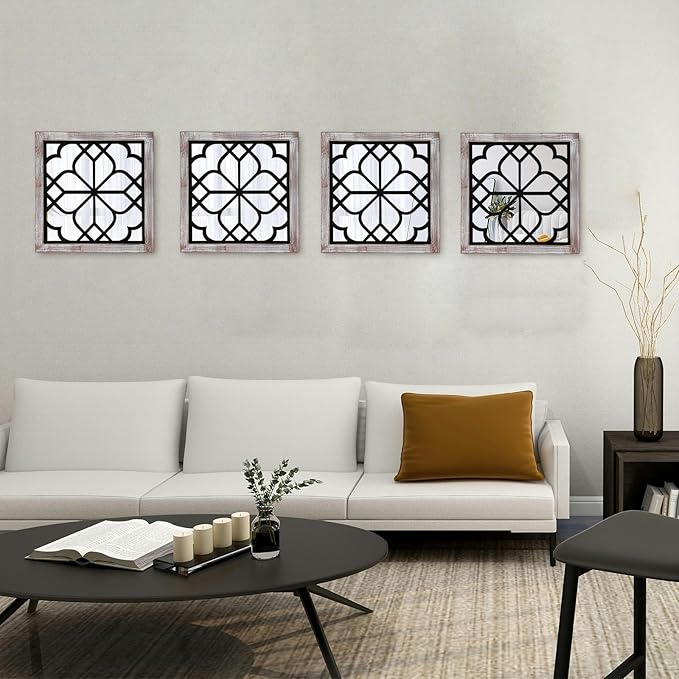 ZEXUIRU 4 Set. Rustic Wall Mirrors - Image 4