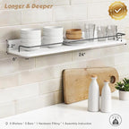 Forbena Floating Shelves for Wall 24 Inches Long, Modern White Wall Shelving - Image 3
