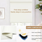 SUNOFF No Drill Tools Cordless Blackout Roller Shades Blinds - Image 6