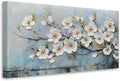 Anolyfi White Textured Flowers Wall Art by Anolyfi