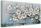 Anolyfi White Textured Flowers Wall Art by Anolyfi