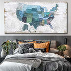 Wall Decor Map Canvas Wall Art for Wall Decoration Wood Background USA Canvas - Image 5