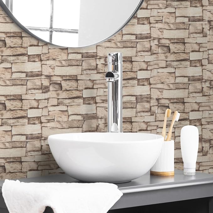 20PCS 3D Wall Panels Peel and Stick Foam, Self-Adhesive Decorative 3D Brick - Image 2