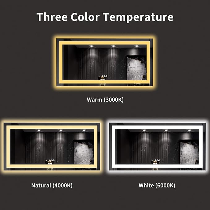 LOAAO 60X30 LED Bathroom Mirror - Image 5