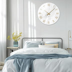 24 Inch White Minimalist Glass Wall Clocks Battery Operated Extra Large Wall - Image 5