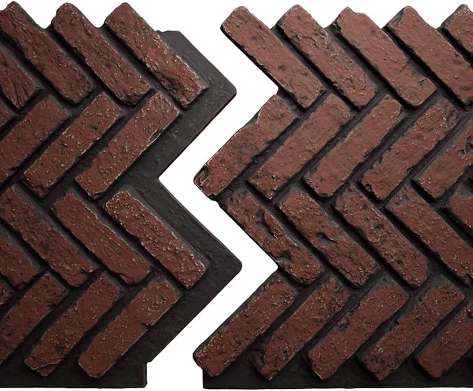 EverStone Herringbone Faux Brick Panel, 46 1/2"W x 25 1/4"H x 1"D, Heath Color - Image 8