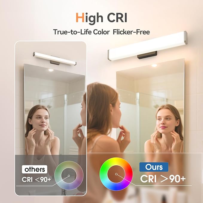 Amico Bathroom Vanity Light Over Mirror 24 inch, Dimmable 5CCT Led Vanity Lights - Image 6
