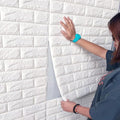 MYOYAY 10 Pcs 3D Wall Panels Peel and Stick 27.5 x 30.3 Inch White Brick by Unknown