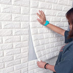 MYOYAY 10 Pcs 3D Wall Panels Peel and Stick 27.5 x 30.3 Inch White Brick by Unknown