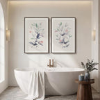 Large Framed Botanical Wall Art Set of 2, Modern Minimalist Floral Canvas Wall - Image 6