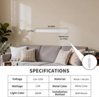 KELUOLY Modern Plug in Wall Sconces, 23.6 inch Frosted White LED Long Wall - Image 3