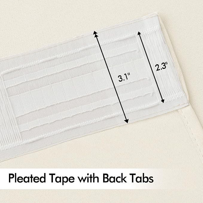 MIULEE Birch Back Tab Blackout Curtains 102 Inch Long 2 Panels Set - Image 4