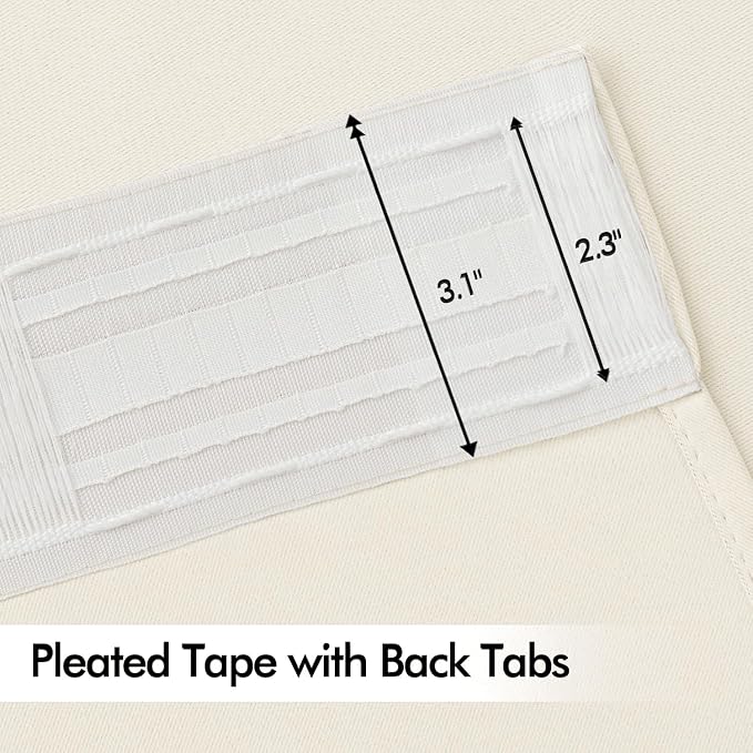MIULEE Birch Back Tab Blackout Curtains 108 Inch Long 2 Panels Set - Image 4