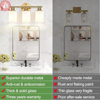 Zarbitta 3-Light Bathroom Light Fixtures, Brushed Gold Vanity Light, Farmhouse - Image 3