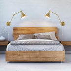 TRLIFE Wall Sconce Plug in, Brushed Brass Dimmable Wall Sconce Swing Arm Wall - Image 6