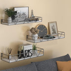 Amaoot Floating Shelves Set of 3, Home Wood Wall Shelf, Farmhouse Shelf - Image 2