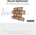WoveN SounD Brick Acoustic Wall Panels, 16 Pack 16x12 Inch, PVC Wood Grain - Image 3