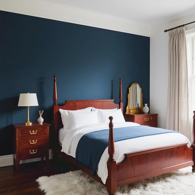 Yancorp 16"x394" Matte Blue Contact Papaer Peel and Stick Wallpaper Vinyl Wrap - Image 3