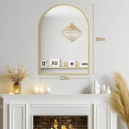 22" x 30" Gold Arched Mirror, Arch Bathroom Vanity Wall Mirror, Modern Aluminum - Image 3