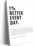 Framed 1% Better Every Day Motivational canvas Wall Art Inspirational Wall by Unknown