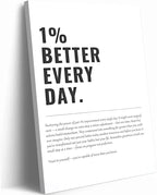 Framed 1% Better Every Day Motivational canvas Wall Art Inspirational Wall by Unknown