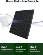 Waister 12 Pack Soundproof Wall Panels, 0.47 inch Thicker High Density Acoustic - Image 2