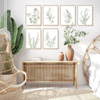 Botanical Plant Wall Art Boho Decor Prints Light Green Eucalyptus Leaf Picture - Image 5