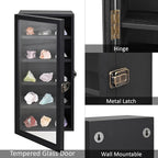 Ikee Design Wall Mounted Wooden Collectible Display Case 5 Shelf Display - Image 3