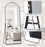 Rowjut 64"x21"Floor Mirror Arched Full Length Mirros, Mirror Floor Length - Image 4