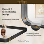 TETOTE 48 x 40 Inch Black Frame Mirror, Bathroom Vanity Mirror - Image 4