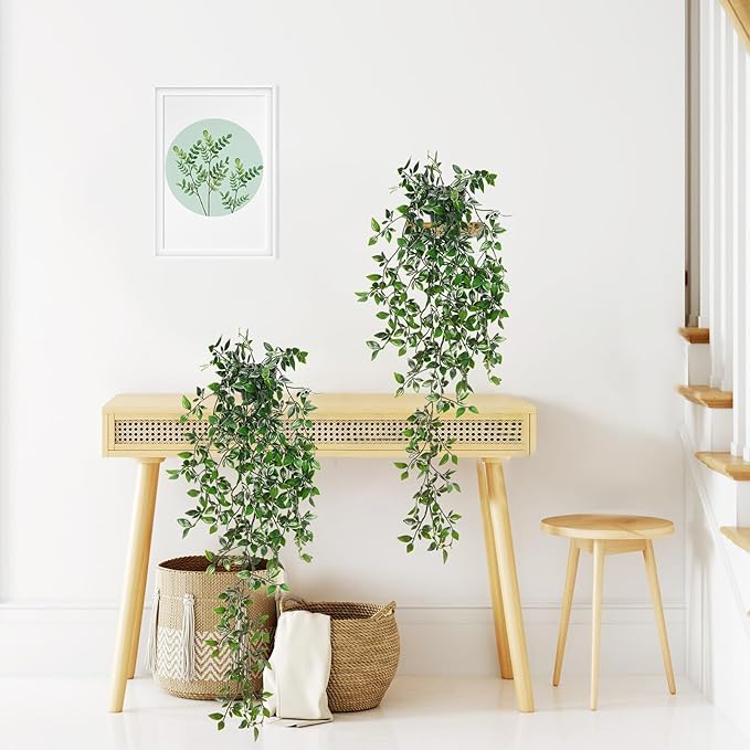 BLEUM CADE Fake Hanging Plants, Faux Mandala Vines Hanging Plant Greenery - Image 5