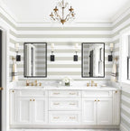 Guvana 17.7"×118" Brown and White Wallpaper Striped Peel and Stick Wallpaper - Image 2