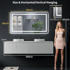 55"x30" LED Bathroom Mirror - Image 9