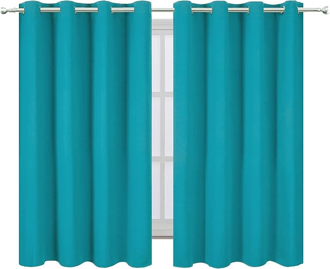 LEMOMO Teal Thermal Blackout Curtains/52 x 54 Inch/Set of 2 Panels Room - Image 2