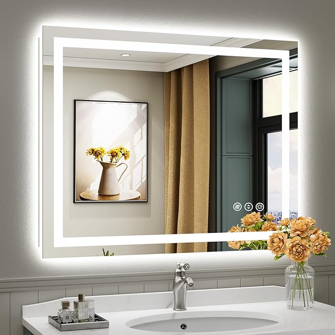 Briivue 40x32 Inch LED Bathroom Mirror by Briivuemodernmirrors