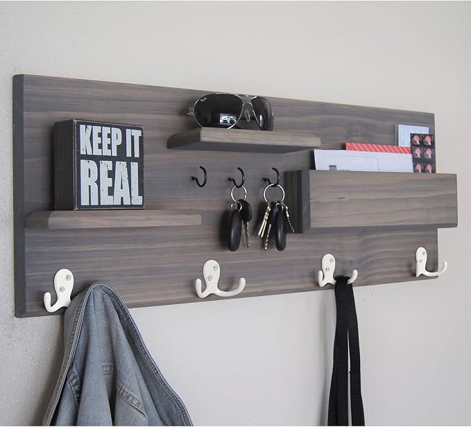 Homanu 24 Pack Coat Hooks, Heavy Duty Double Prong Coat Hooks Wall Mounted - Image 7
