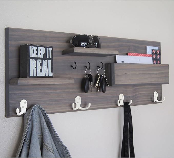 Homanu 34 Pack Coat Hooks, Heavy Duty Double Prong Coat Hooks Wall Mounted - Image 7