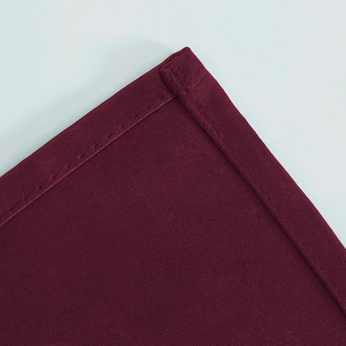 LEMOMO Blackout Curtains 66 x 54 Inch Long Burgundy Red Curtains Set of 2 - Image 7