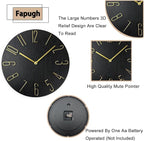 Wall Clock, Silent Clock, Wall Clocks Battery Operated， 12 inch Modern Wall - Image 2