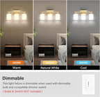 FonmYim Gold Bathroom Light Fixtures, 3-Light Modern Vanity Light Over Mirror - Image 5