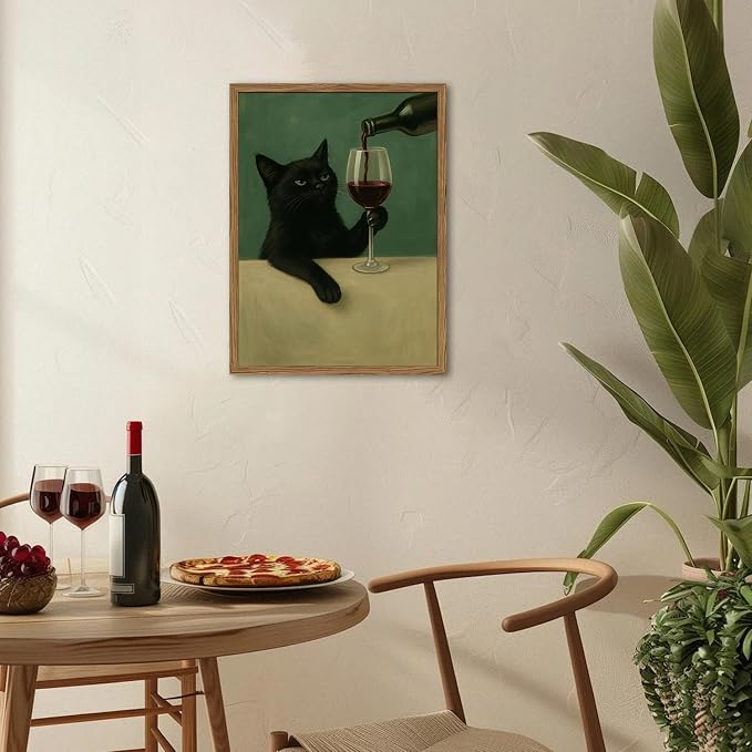 Funny Black Cat Wall Art Moody Black Cat - Image 6