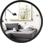 WallBeyond Black Round Mirror Wood Framed 28 inch Circle Wall Mirror by WallBeyond