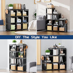Mavivegue Book Shelf, 9 Cube Storage Organizer, DIY Bookcase, Metal Cube - Image 4